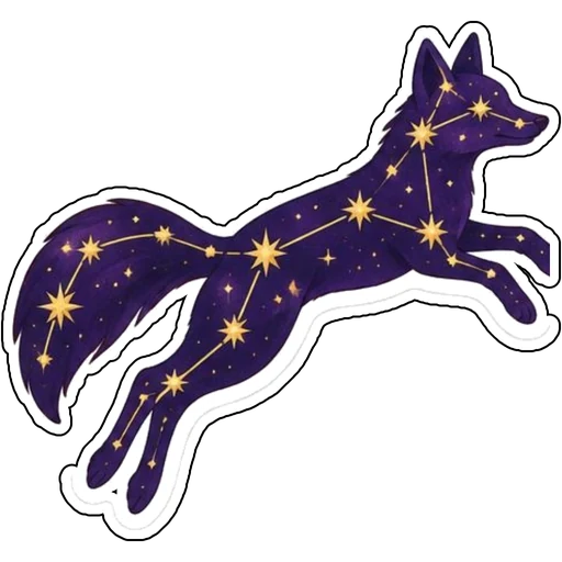 A leaping fox made of connected stars