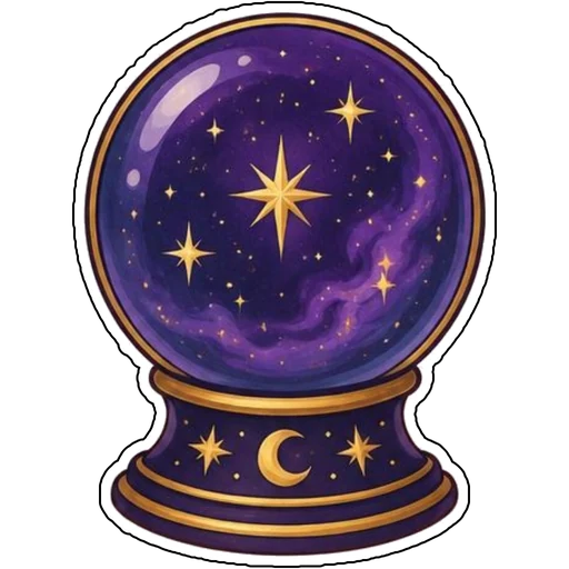 A crystal ball with tiny stars inside