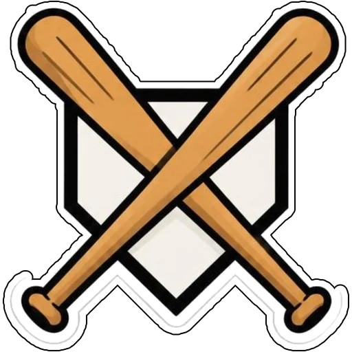 Crossed bats over home plate
