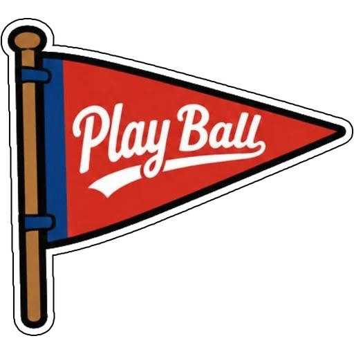 A pennant flag that says Play Ball