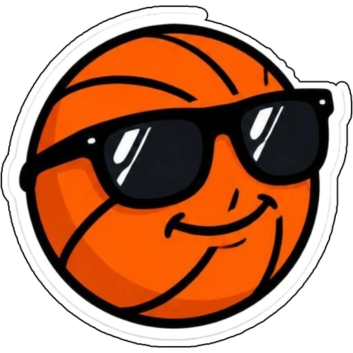 A basketball wearing sunglasses