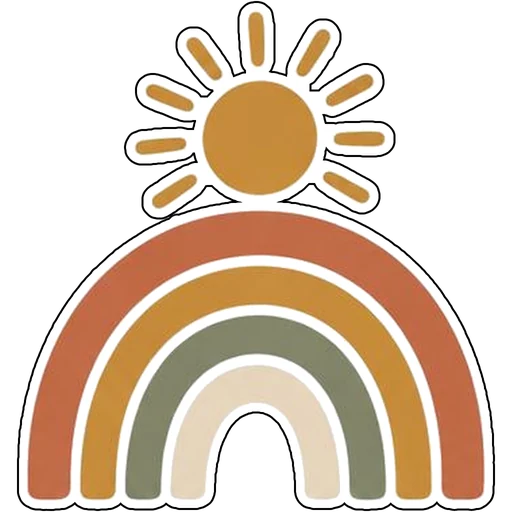 An earthy rainbow under a simple sun