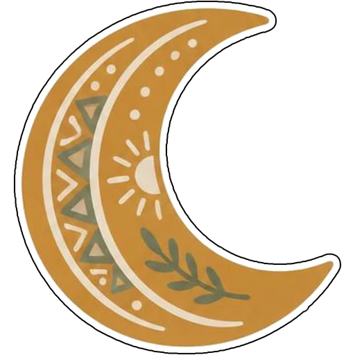 A patterned crescent moon
