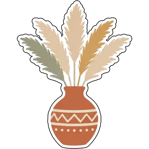 Pampas grass in a terracotta vase