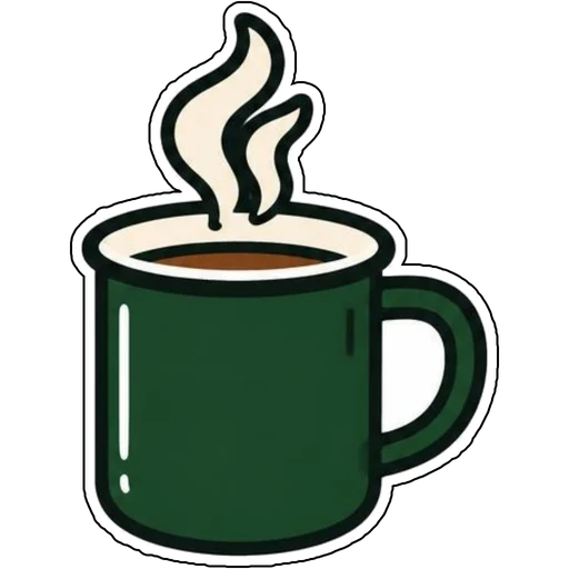 A steaming enamel camp mug