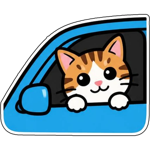 A cat peeking over a car window