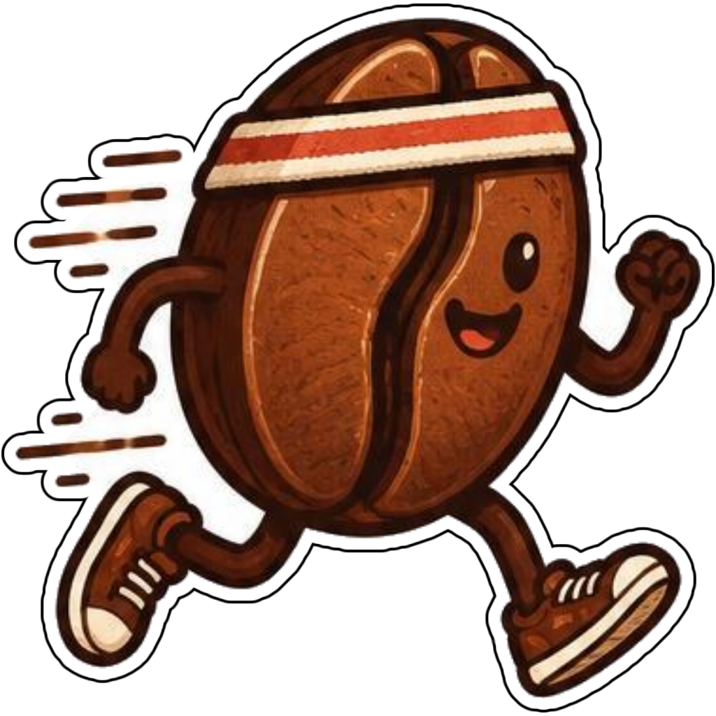A coffee bean running a marathon