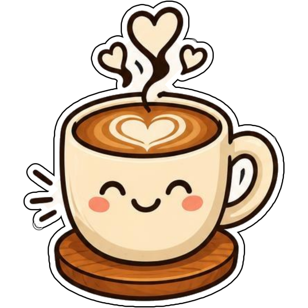 A cozy coffee cup with steam hearts