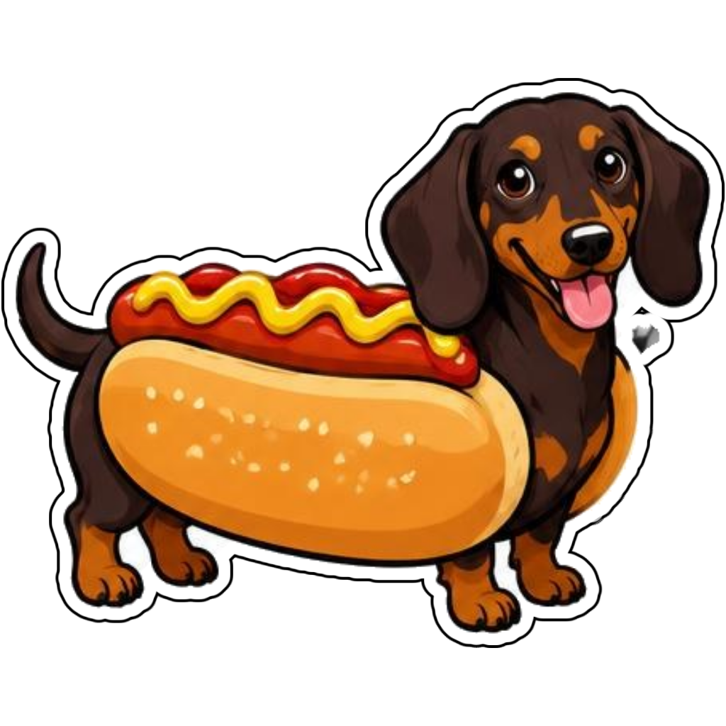 A dachshund in a hot dog bun