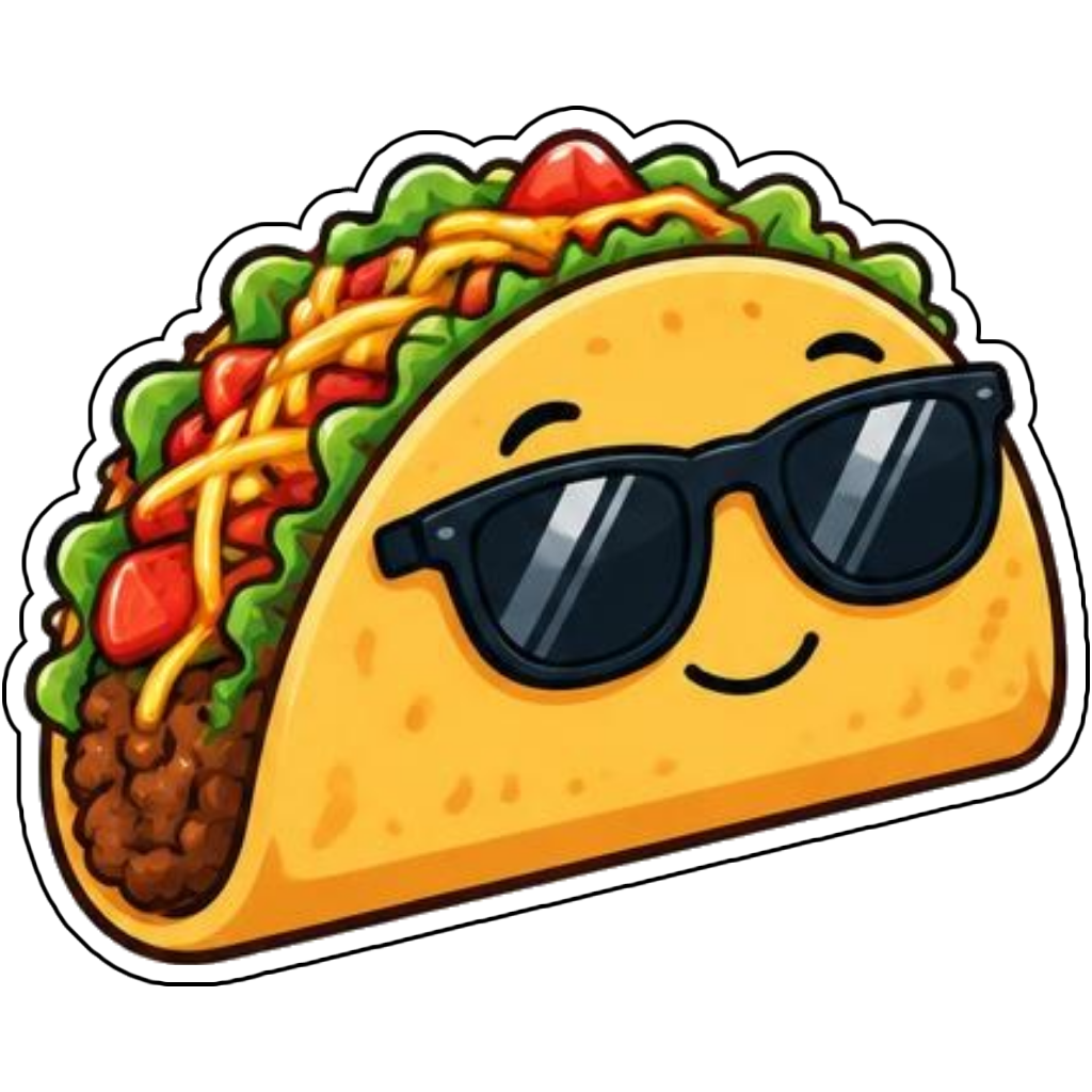 A taco wearing sunglasses