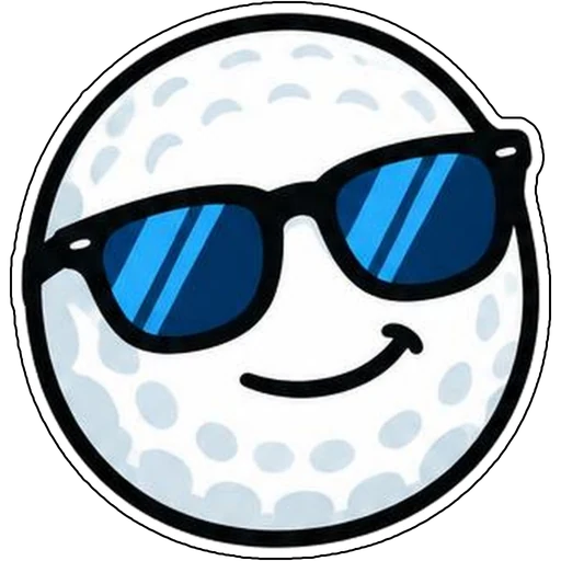 A golf ball wearing sunglasses