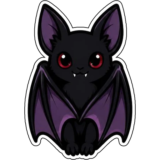 A cute bat with folded wings