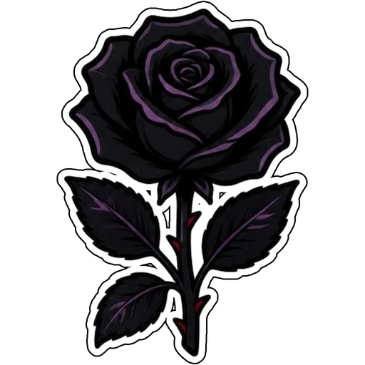 A black rose on a thorny stem