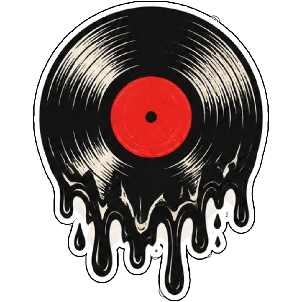 A vinyl record melting in the sun
