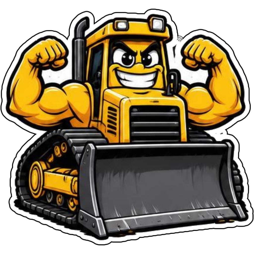 A bulldozer flexing its muscles