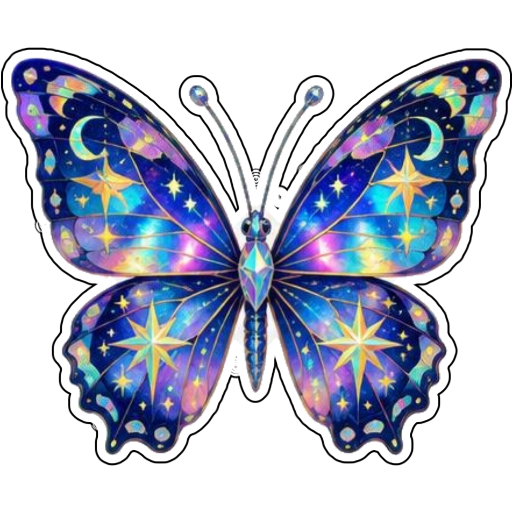 A cosmic butterfly with star wings