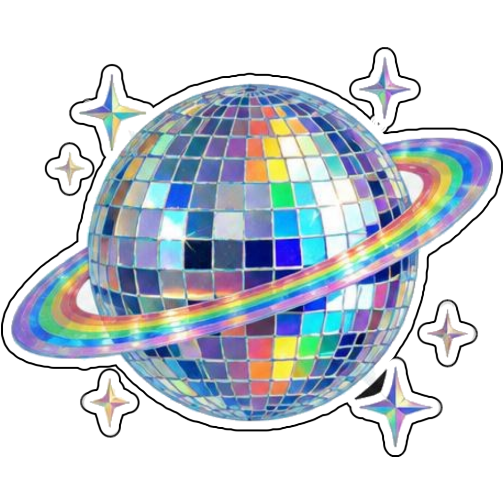 A disco ball planet
