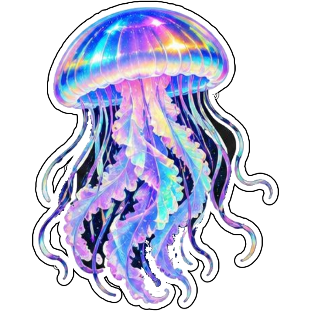 A glowing jellyfish in deep space