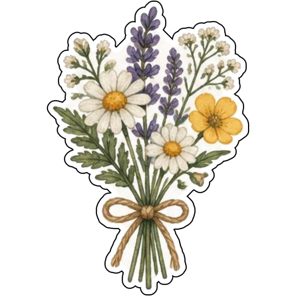 A pressed flower bouquet