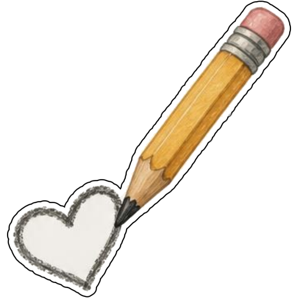 A pencil drawing a heart
