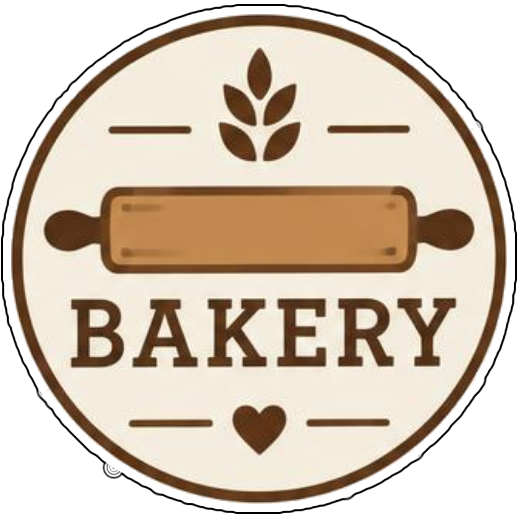 A bakery badge with a rolling pin