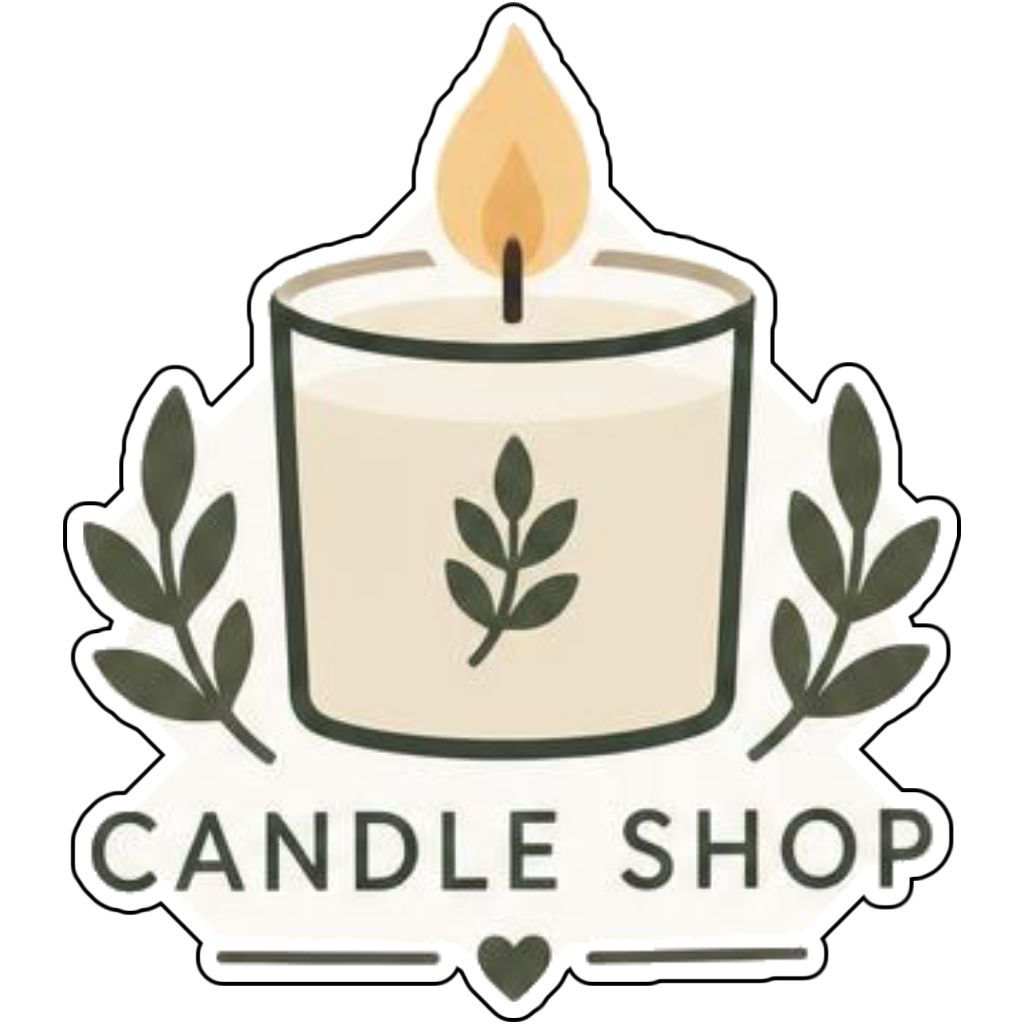 A candle shop icon with a soft flame