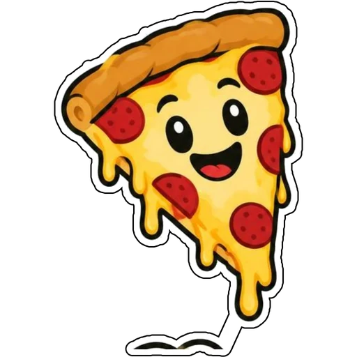 A smiling pizza slice with melty cheese