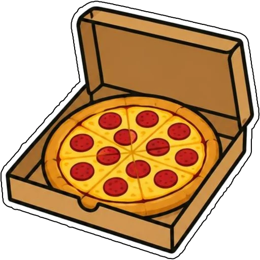 A pepperoni pizza in an open box