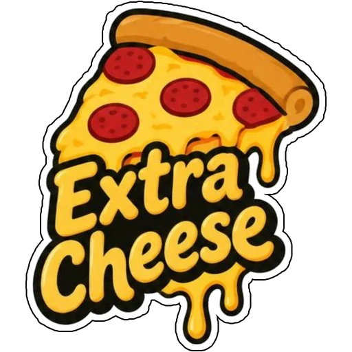 A melty slice that says Extra Cheese
