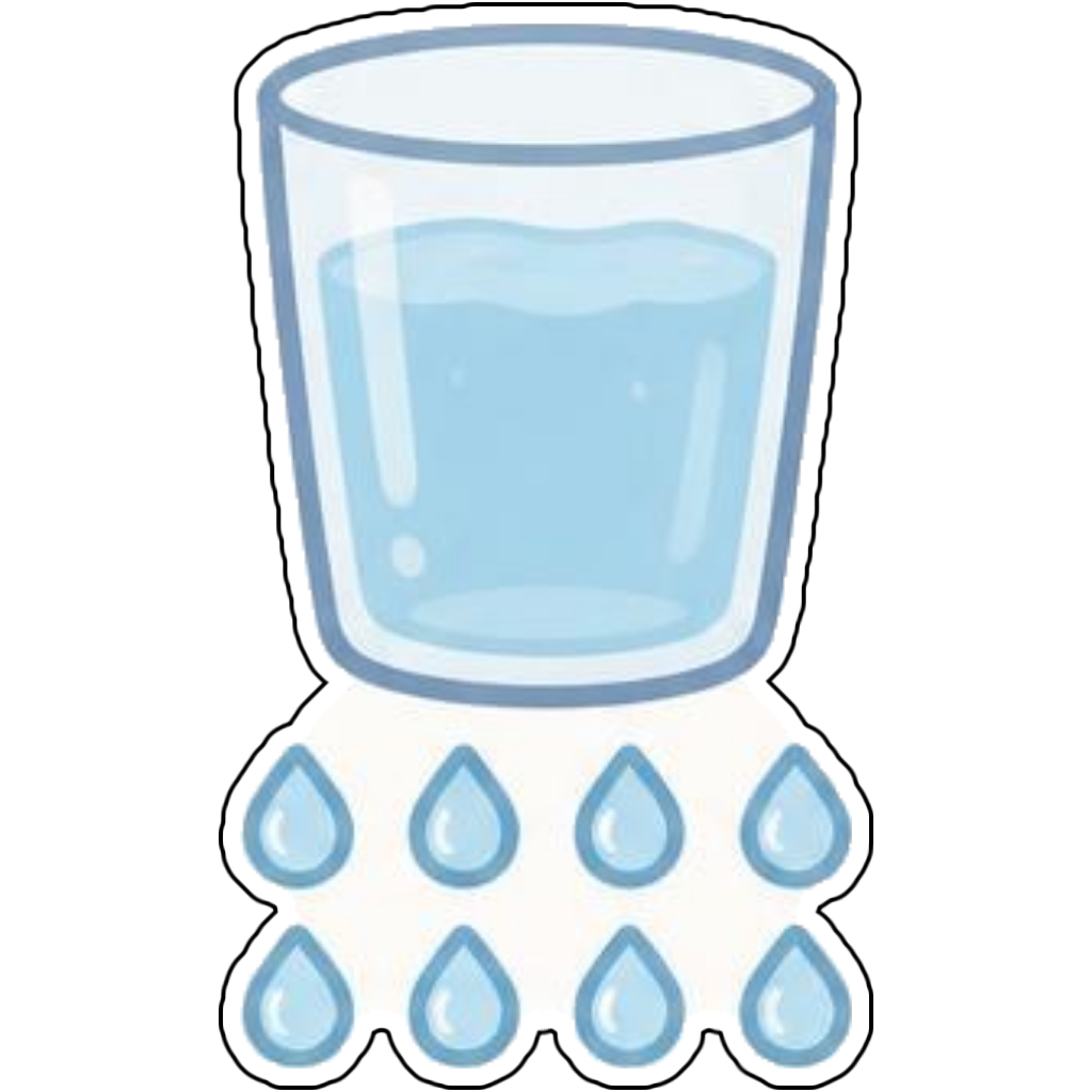 A tiny water glass habit tracker icon