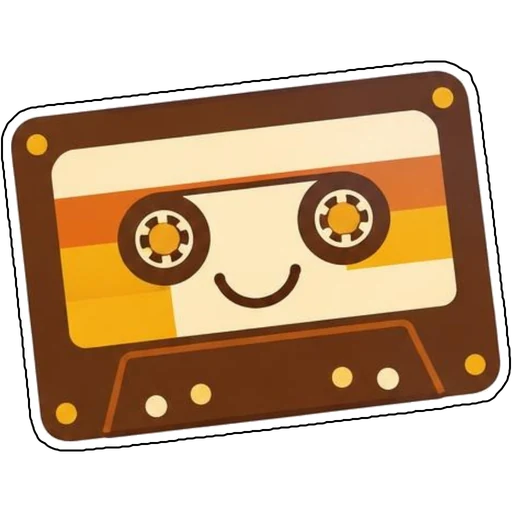 A smiling vintage cassette tape