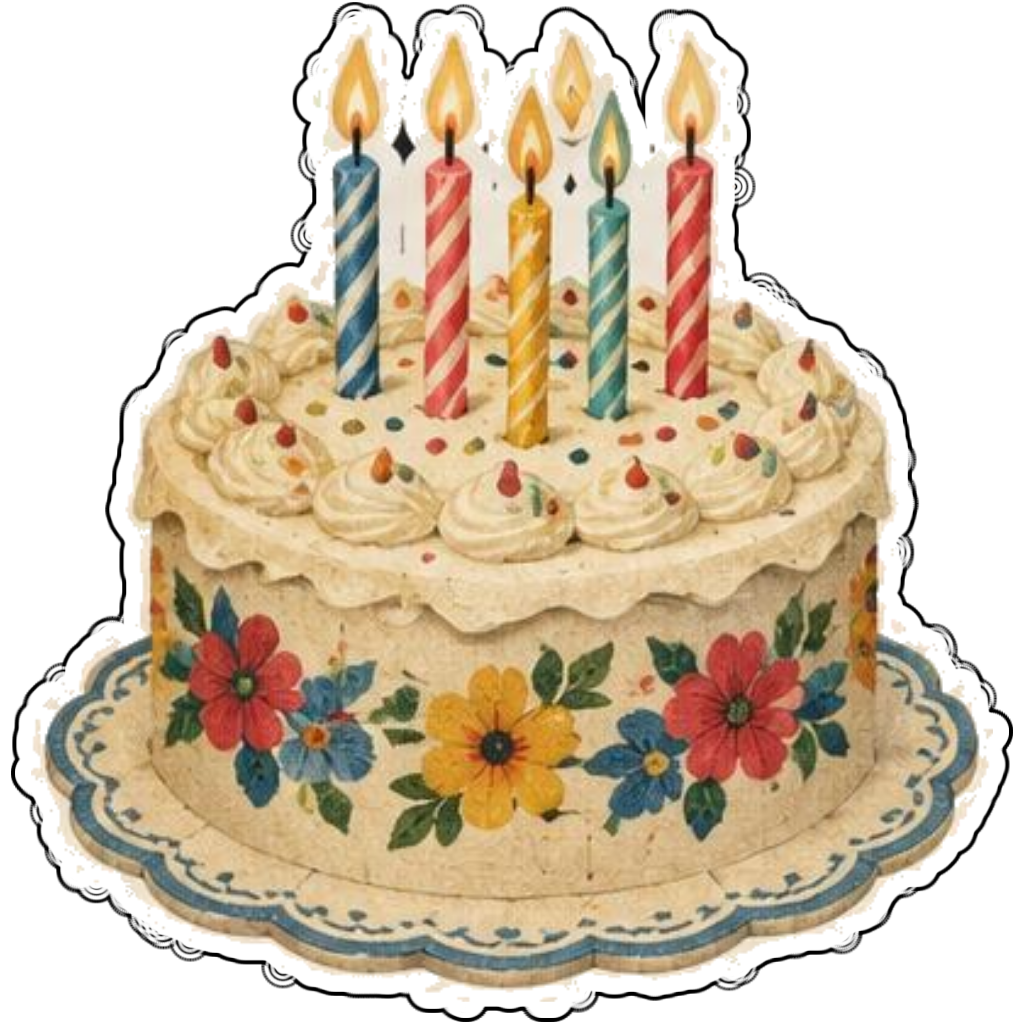A birthday cake with candles