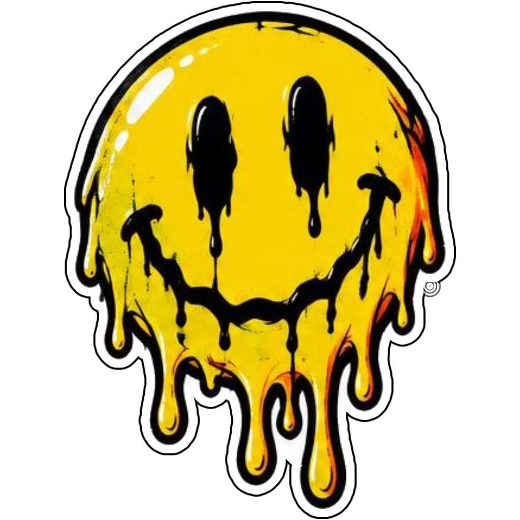 A melting smiley face