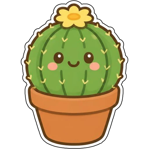 A smiling barrel cactus with a flower