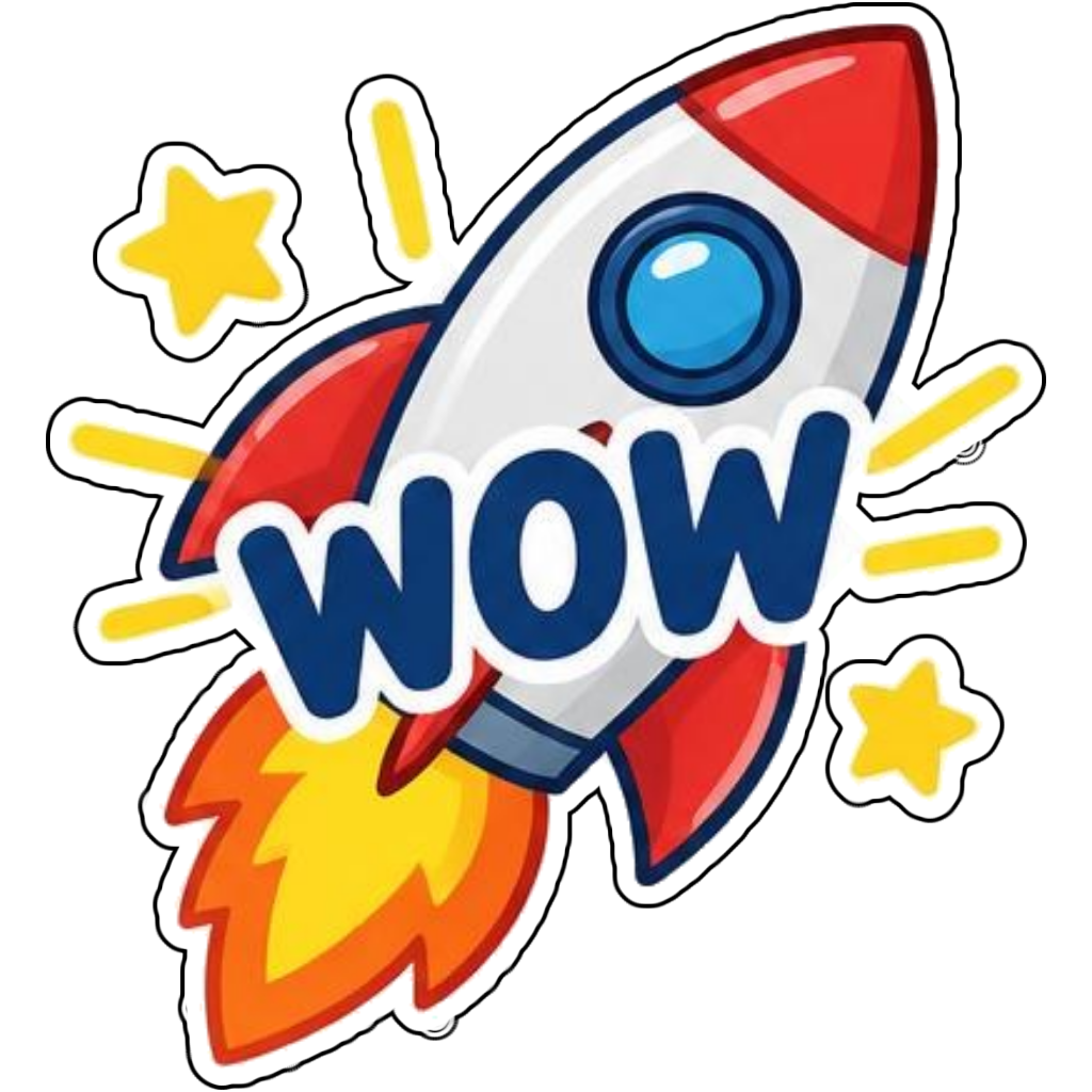 A rocket saying OUT OF THIS WORLD
