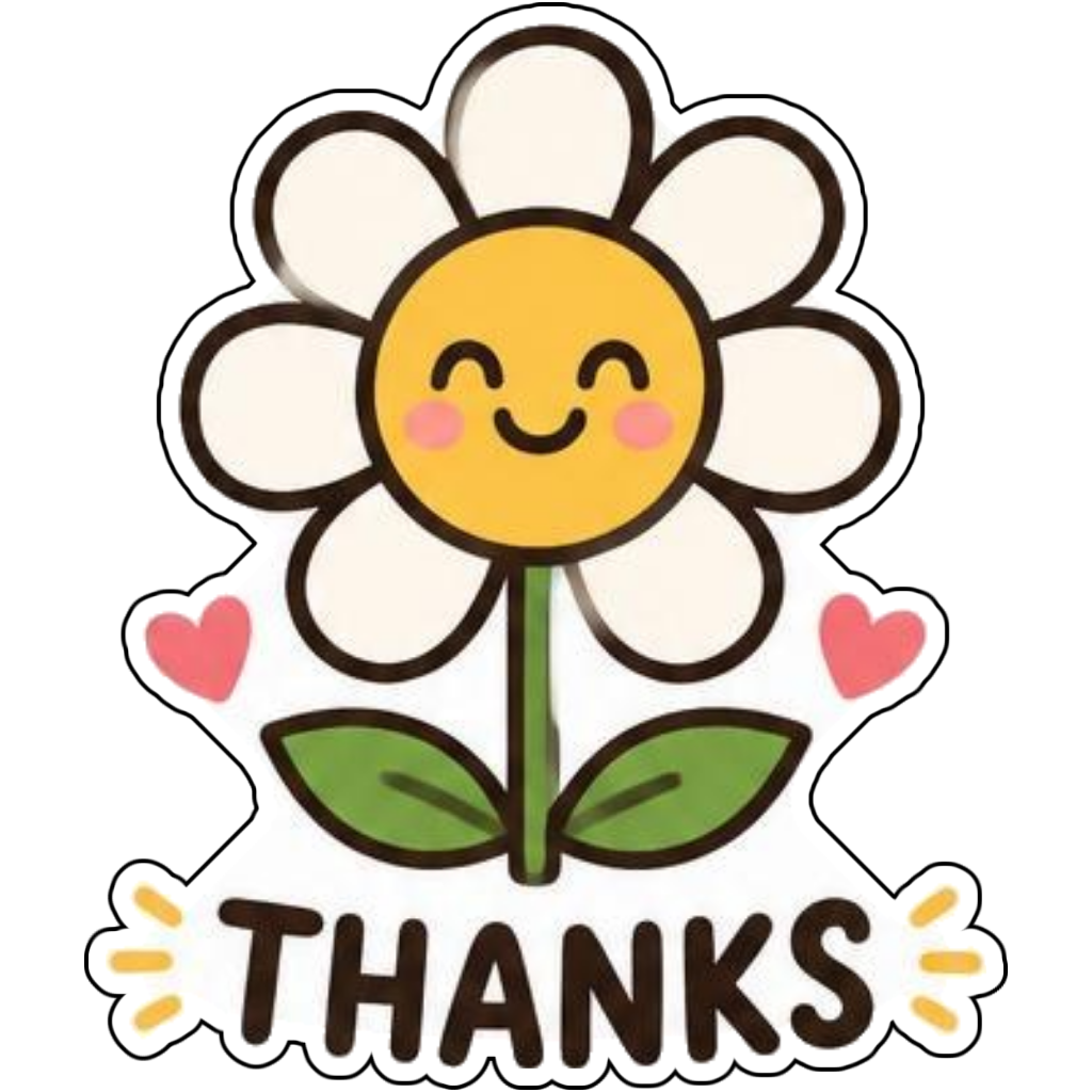 A smiling flower saying THANKS FOR YOUR ORDER