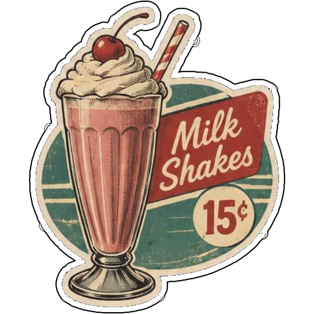 A 1950s diner milkshake